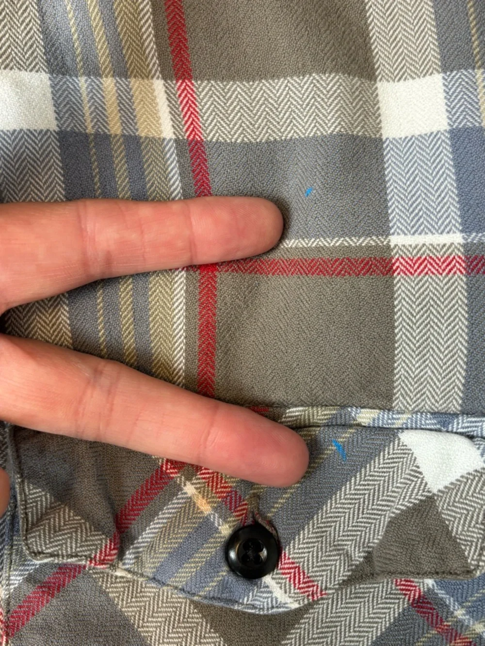 J Crew Shirt Mens Med Wet Gravel Gray Herringbone Plaid Flannel Sporting Button